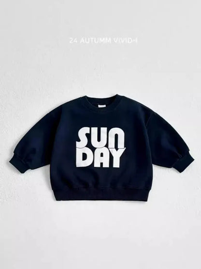 トレーナー・フーディ キッズトップス ブロックレターロゴプリント長袖スウェットシャツ【mh0008816】