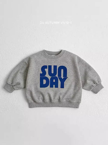 トレーナー・フーディ キッズトップス ブロックレターロゴプリント長袖スウェットシャツ【mh0008816】