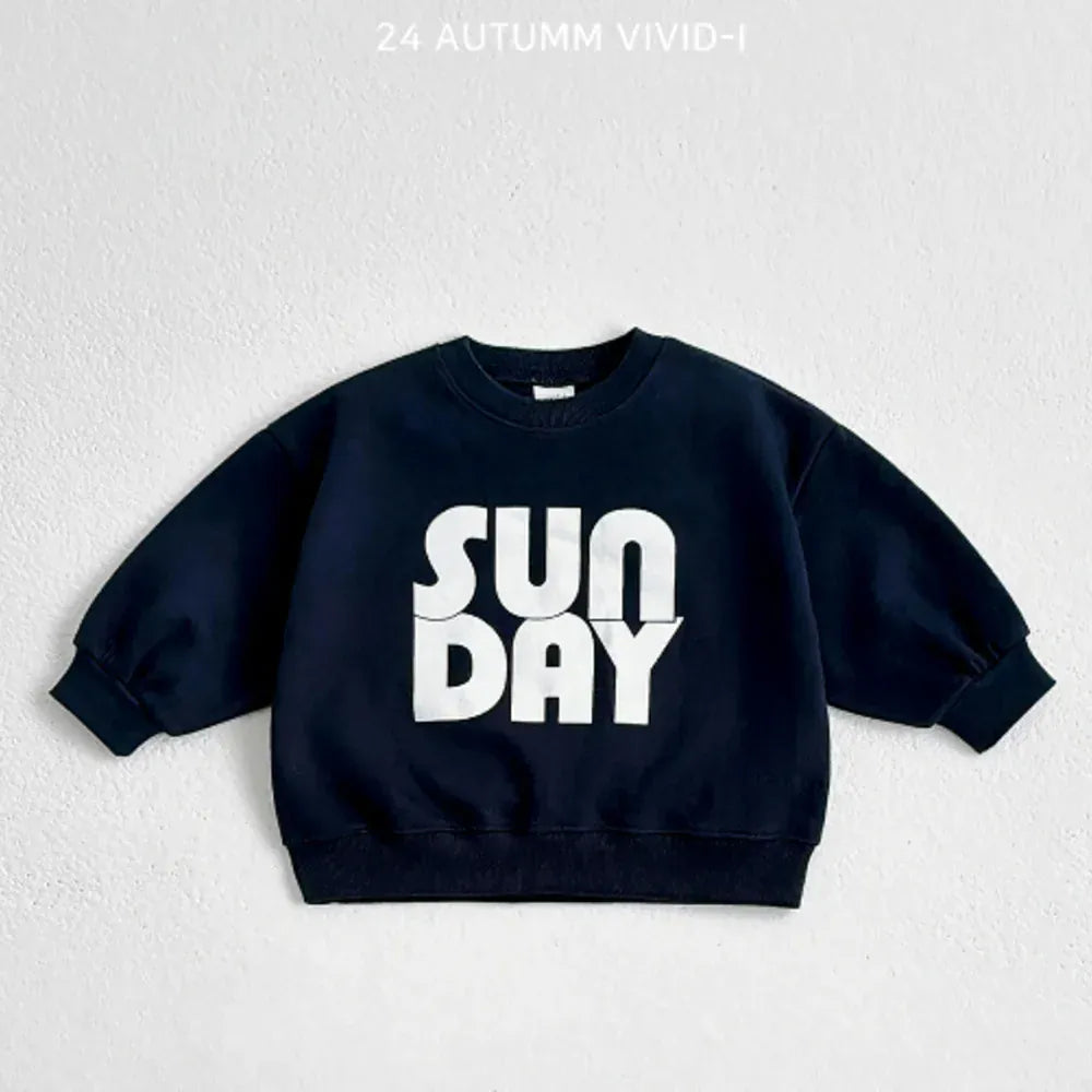 トレーナー・フーディ キッズトップス ブロックレターロゴプリント長袖スウェットシャツ【mh0008816】