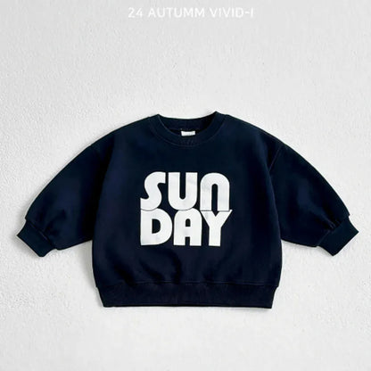 トレーナー・フーディ キッズトップス ブロックレターロゴプリント長袖スウェットシャツ【mh0008816】