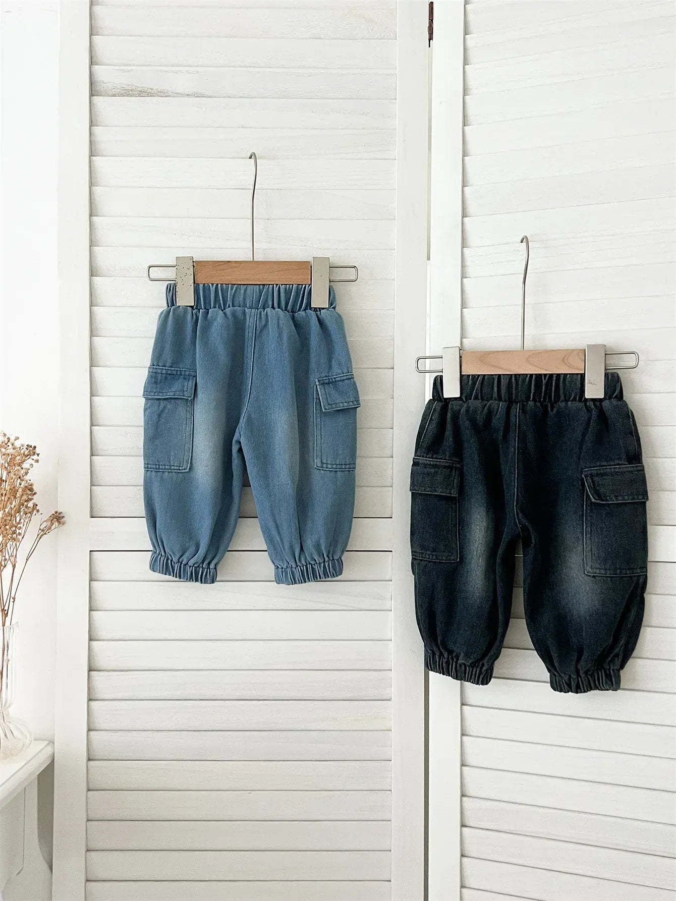 デニムパンツ キッズパンツ シンプルベーシックデニムカーゴパンツ【mh0008818】