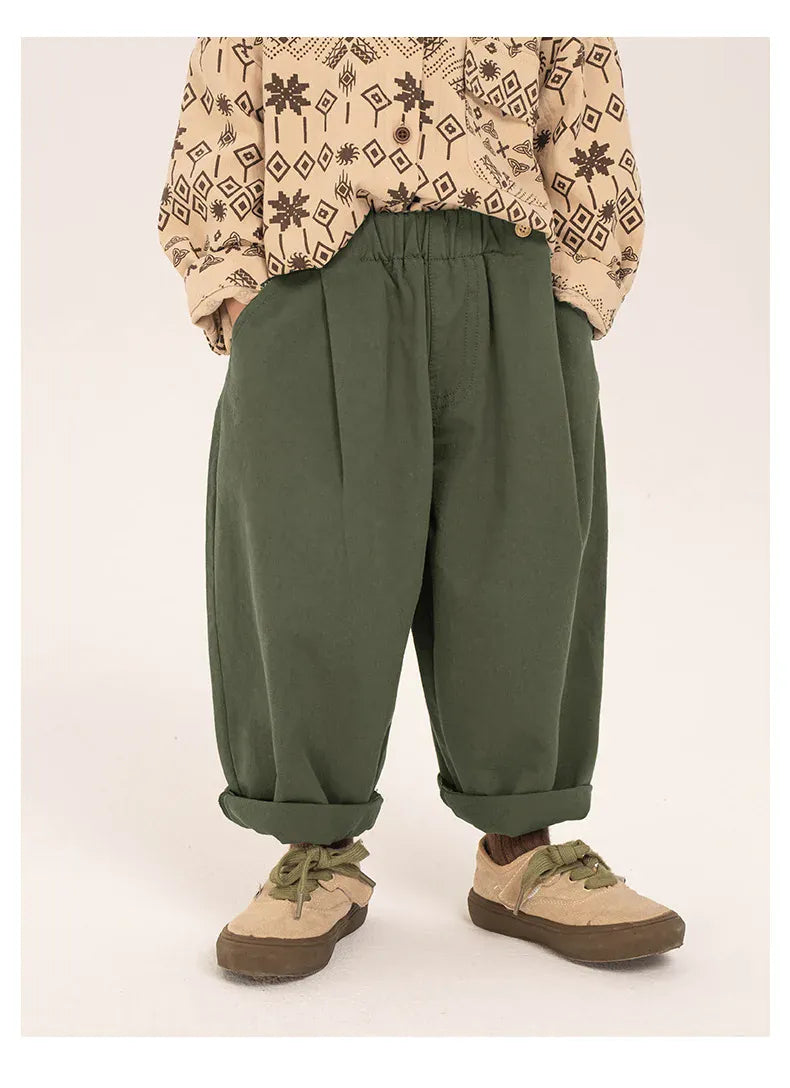 ロングパンツ・スウェットパンツ キッズパンツ タックロングルーズワイドパンツ【mh0008820】