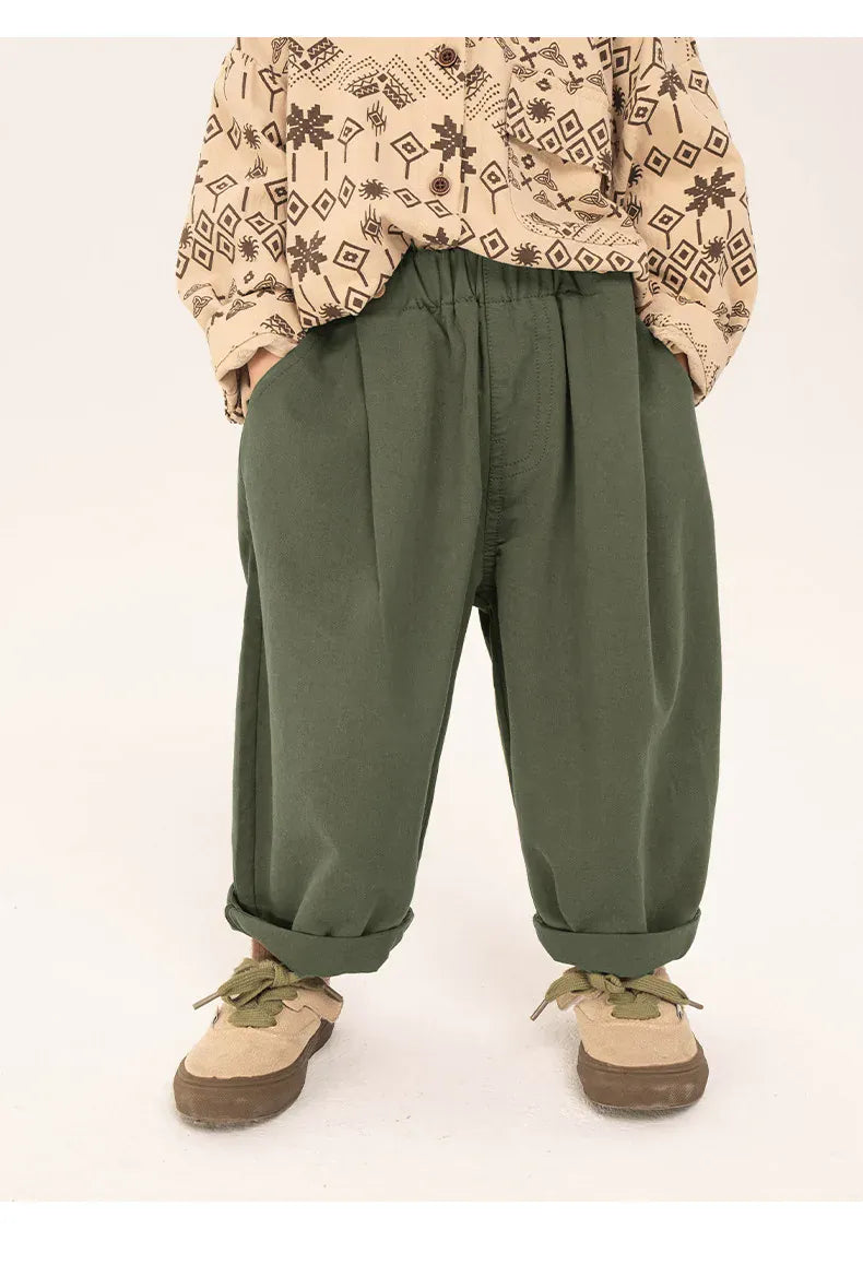 ロングパンツ・スウェットパンツ キッズパンツ タックロングルーズワイドパンツ【mh0008820】