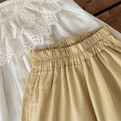 ロングパンツ・スウェットパンツ ベビーパンツ 裾レースフリルワイドルーズロングパンツ【mh0008838】