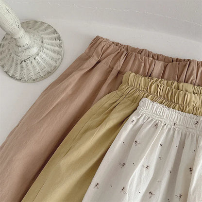 ロングパンツ・スウェットパンツ ベビーパンツ 裾レースフリルワイドルーズロングパンツ【mh0008838】