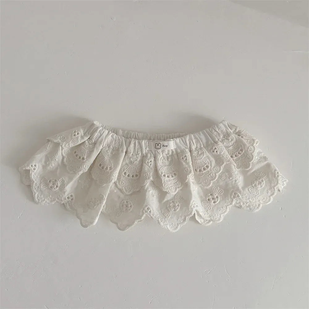 スカート ベビースカート レースフリルペプラム重ね着ミニスカート【mh0008846】