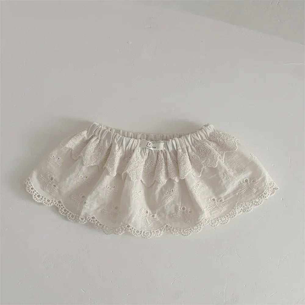 スカート ベビースカート レースフリルペプラム重ね着ミニスカート【mh0008846】