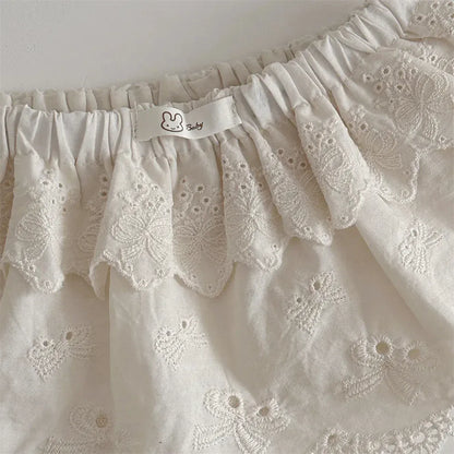 スカート ベビースカート レースフリルペプラム重ね着ミニスカート【mh0008846】