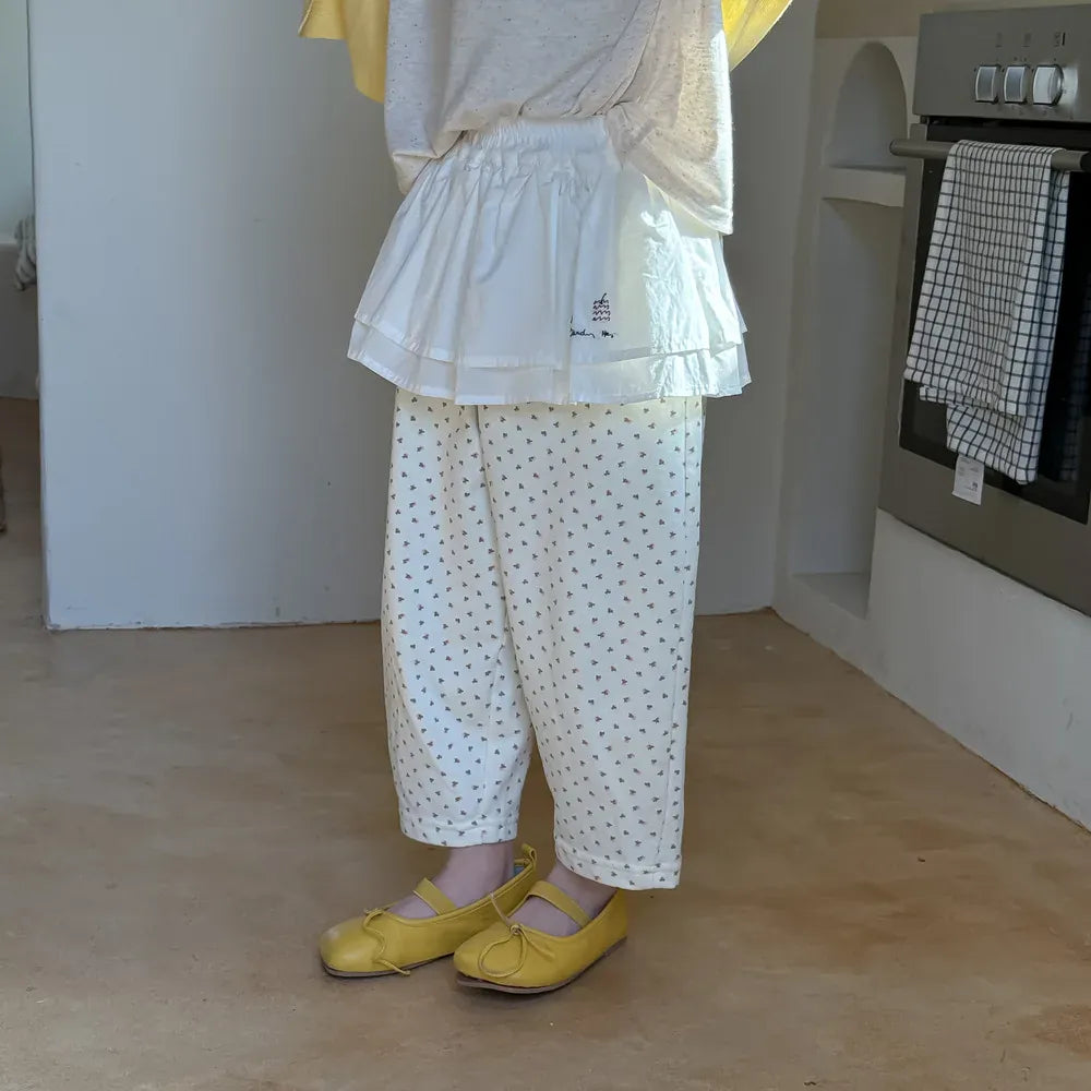 ロングパンツ・スウェットパンツ キッズパンツ エプロンフリルドッキングルーズロングパンツ【mh0008886】