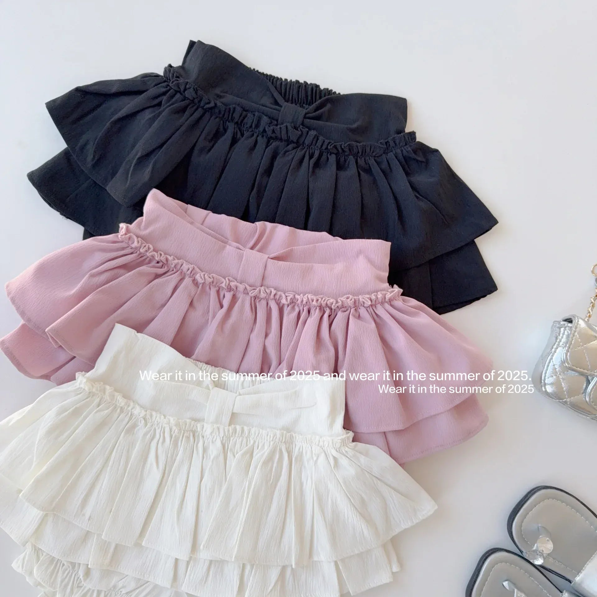 ハーフパンツ・ショートパンツ キッズパンツ ダブルフリルスカートドッキングバルーンショートパンツかぼちゃパンツ【mh0008887】