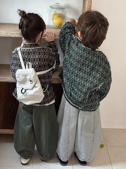 ロングパンツ・スウェットパンツ キッズパンツ シンプルルーズバレルデザインロングパンツ【mh0008890】