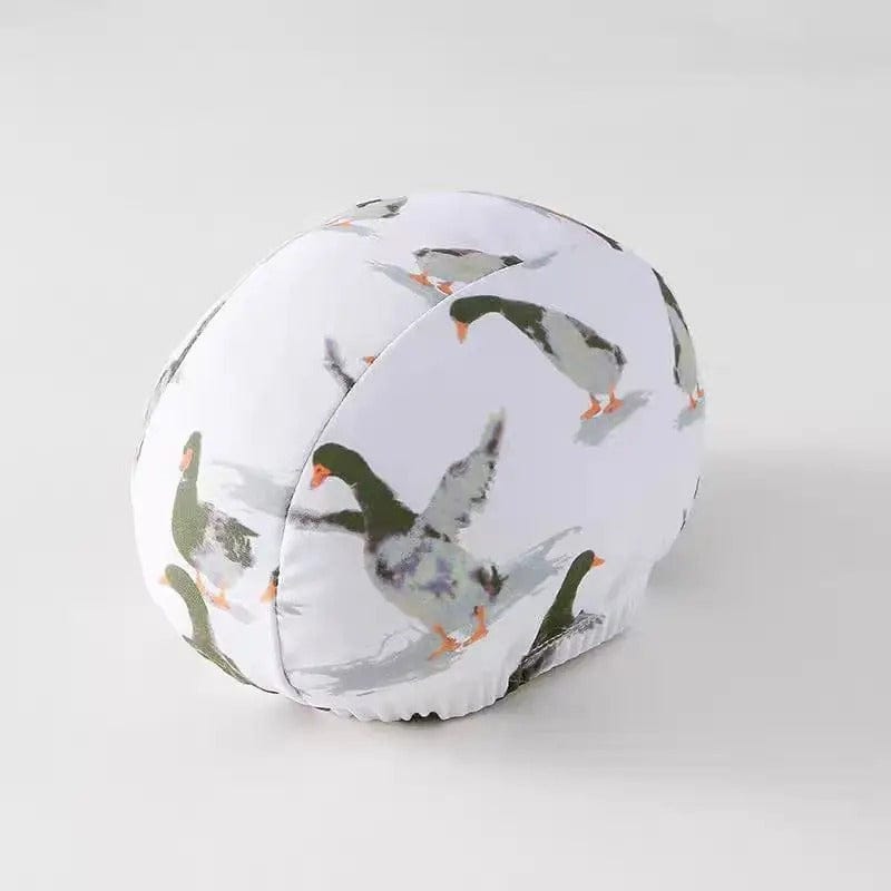 ベビー用水着 キッズ水着 ダックあひる/キツネプリント ガールズ半袖スイムウェア 帽子セット【mh0009081】