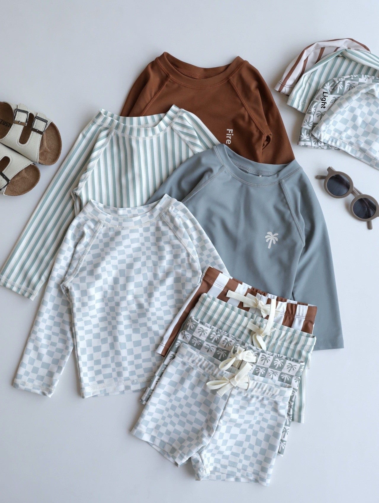 ベビー用水着 キッズ水着 ボーイズ セパレートスイムウェア 帽子セット【mh0009083】