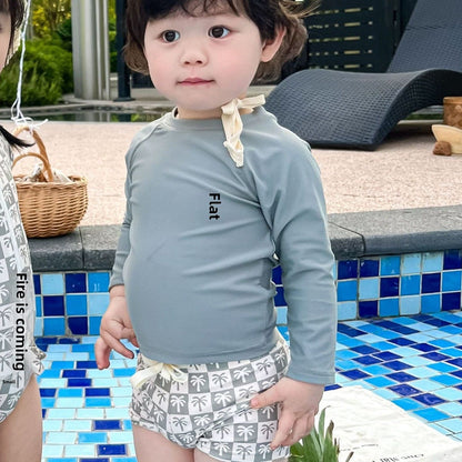 ベビー用水着 キッズ水着 ボーイズ セパレートスイムウェア 帽子セット【mh0009083】