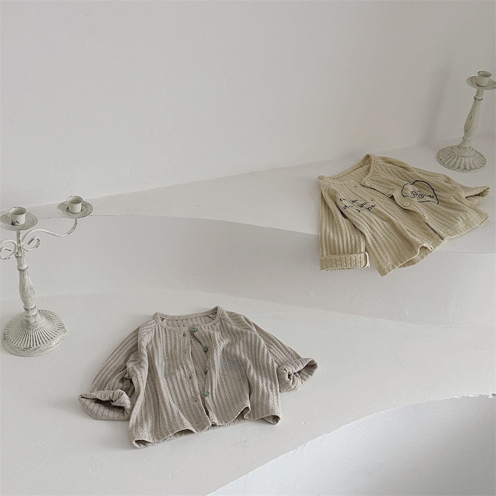 カーディガン・パーカー ベビーカーディガン 無地/ロゴプリントレース長袖カーディガン【mh0009094】