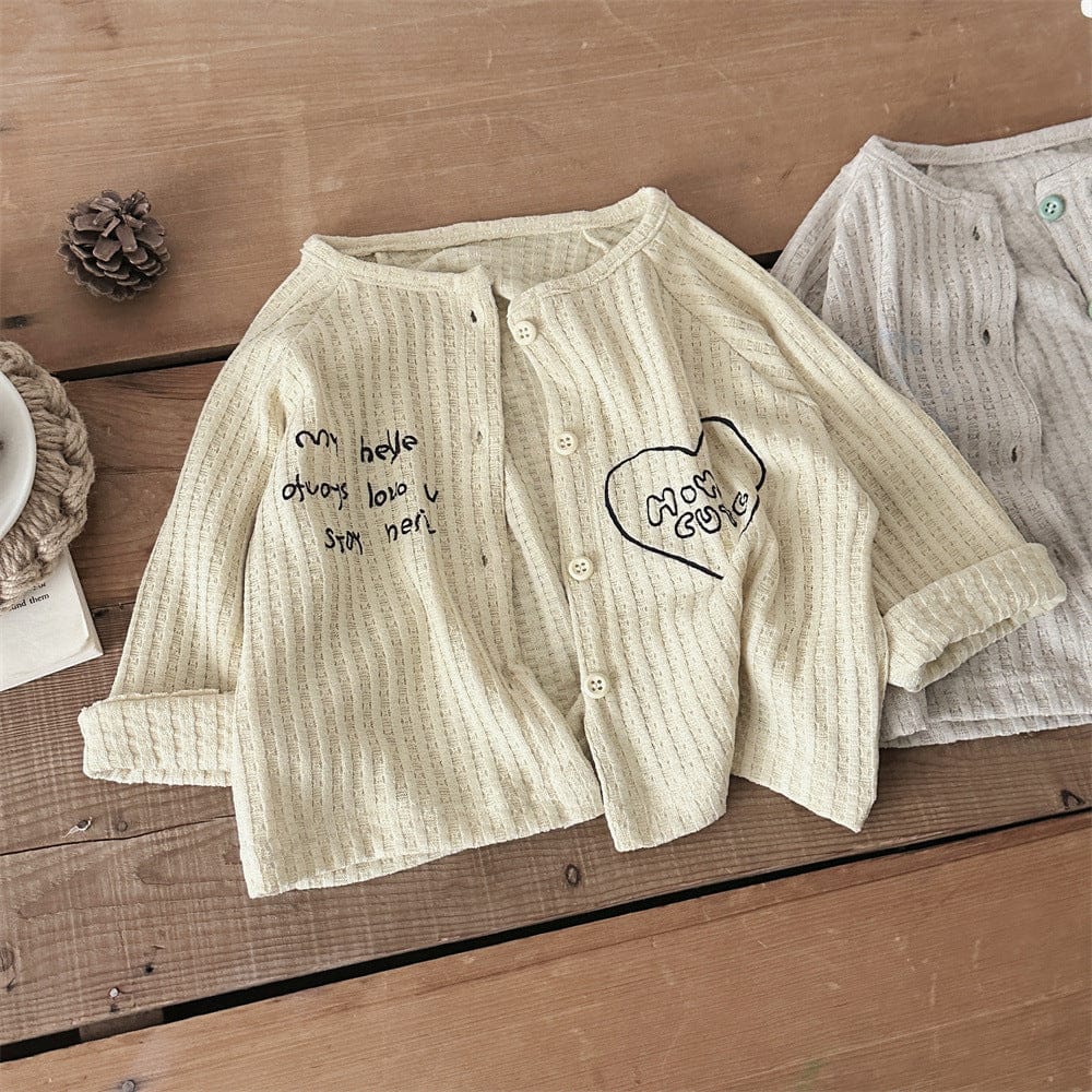 カーディガン・パーカー ベビーカーディガン 無地/ロゴプリントレース長袖カーディガン【mh0009094】