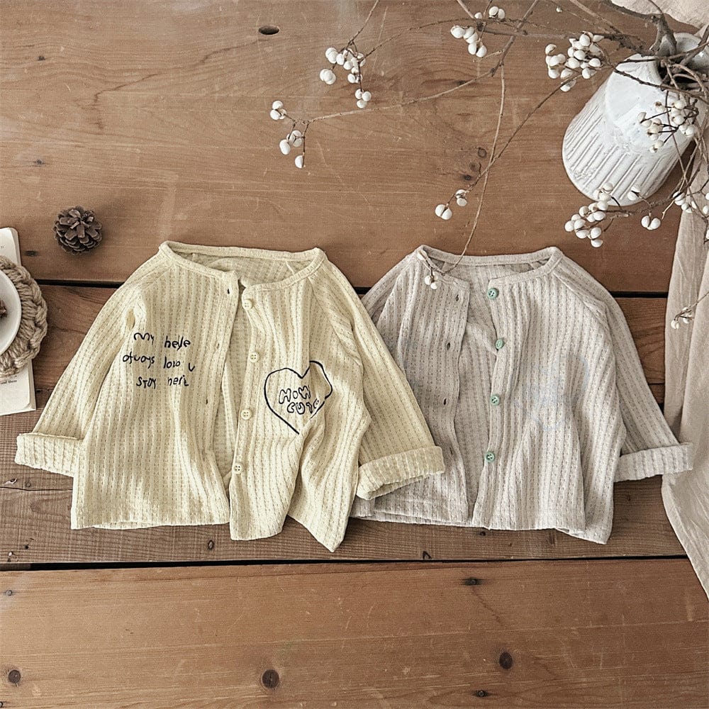 カーディガン・パーカー ベビーカーディガン 無地/ロゴプリントレース長袖カーディガン【mh0009094】