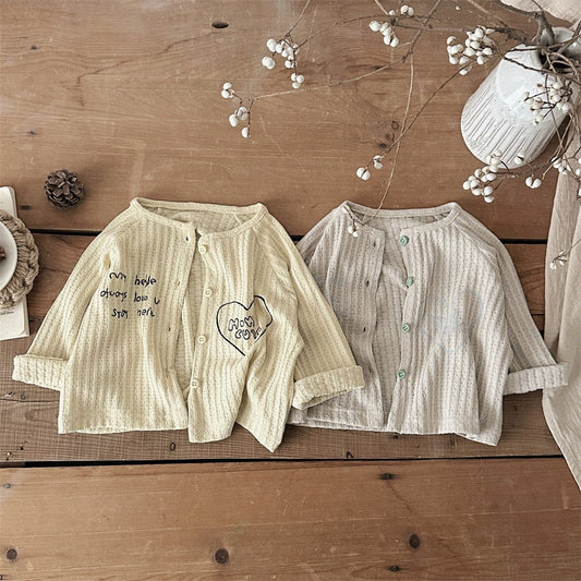 カーディガン・パーカー ベビーカーディガン 無地/ロゴプリントレース長袖カーディガン【mh0009094】