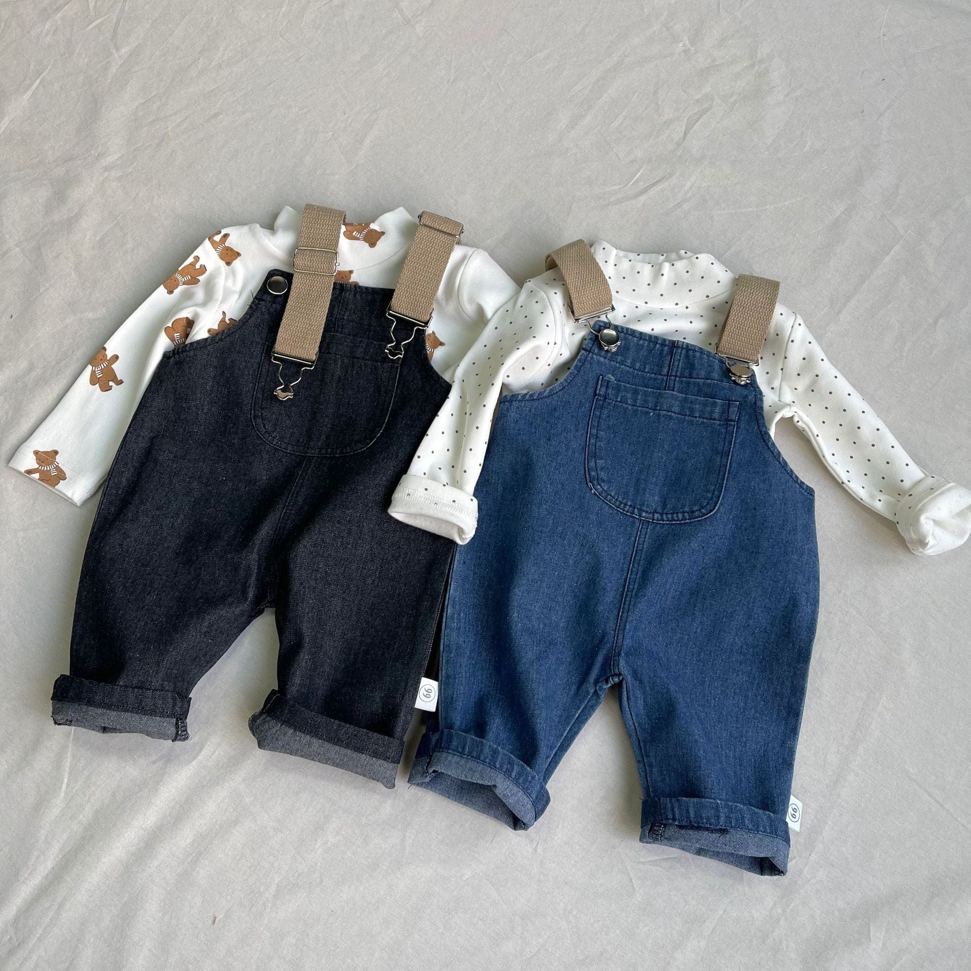 オーバーオール ベビーオーバーオール デニムサスペンダーサロペットパンツ【mh0009106】
