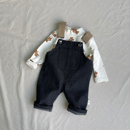 オーバーオール ベビーオーバーオール デニムサスペンダーサロペットパンツ【mh0009106】
