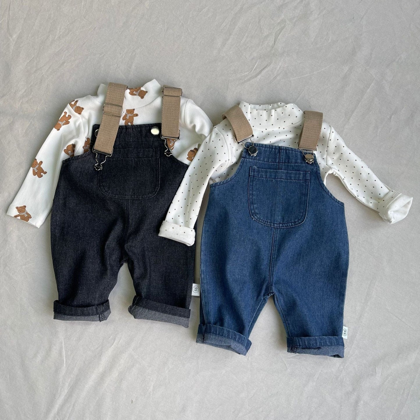 オーバーオール ベビーオーバーオール デニムサスペンダーサロペットパンツ【mh0009106】