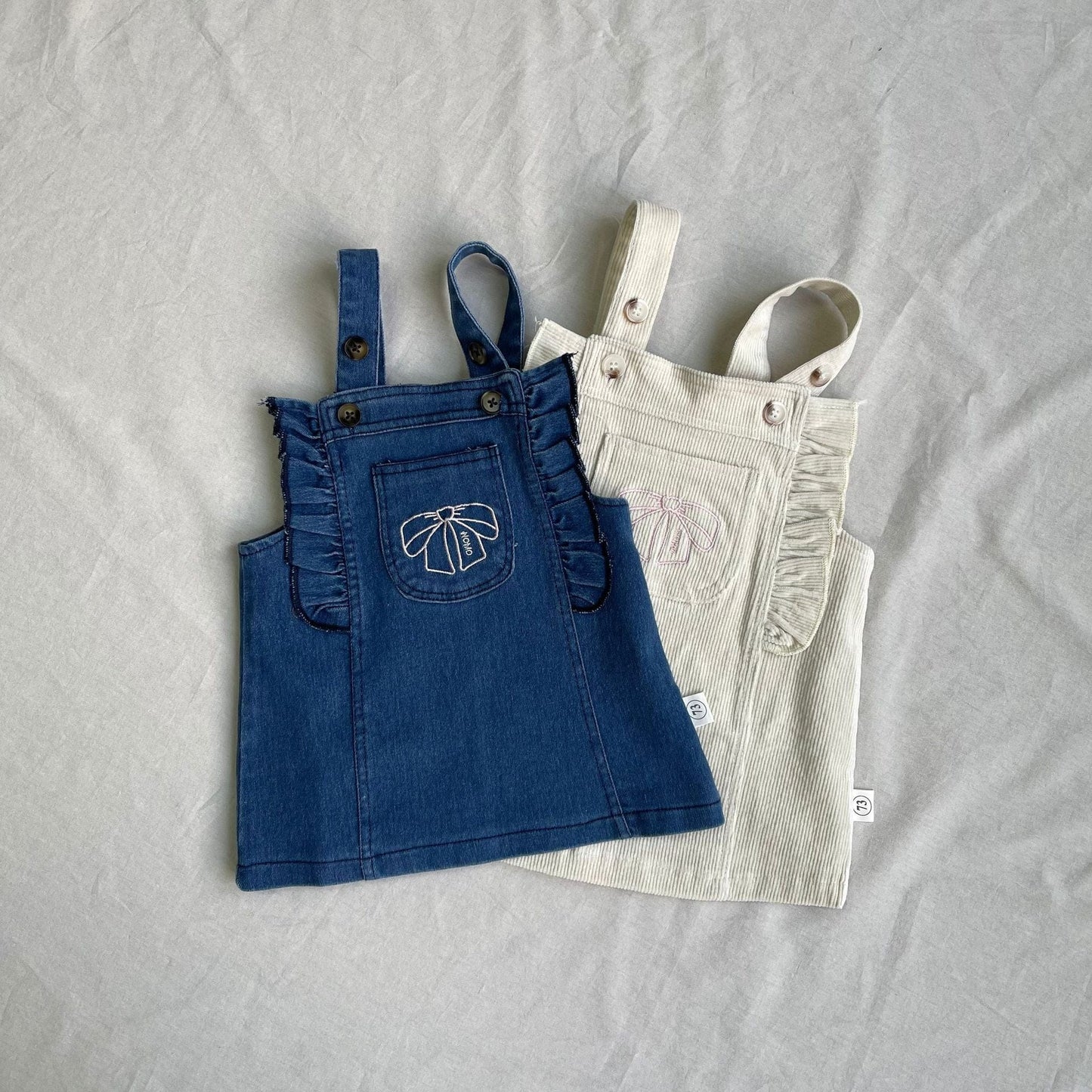 スカート ベビースカート リボン刺繍サスペンダージャンパースカート【mh0009108】