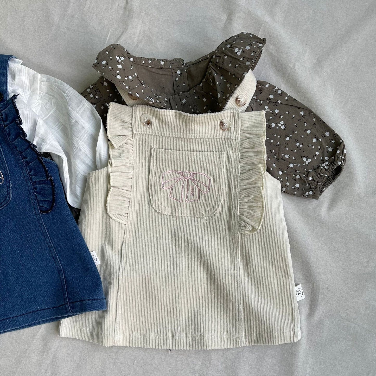 スカート ベビースカート リボン刺繍サスペンダージャンパースカート【mh0009108】