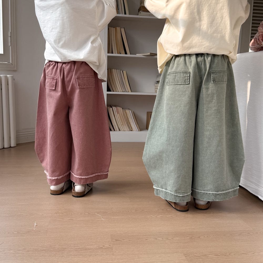 ロングパンツ・スウェットパンツ キッズパンツ カラーワイドルーズパンツ【mh0009111】