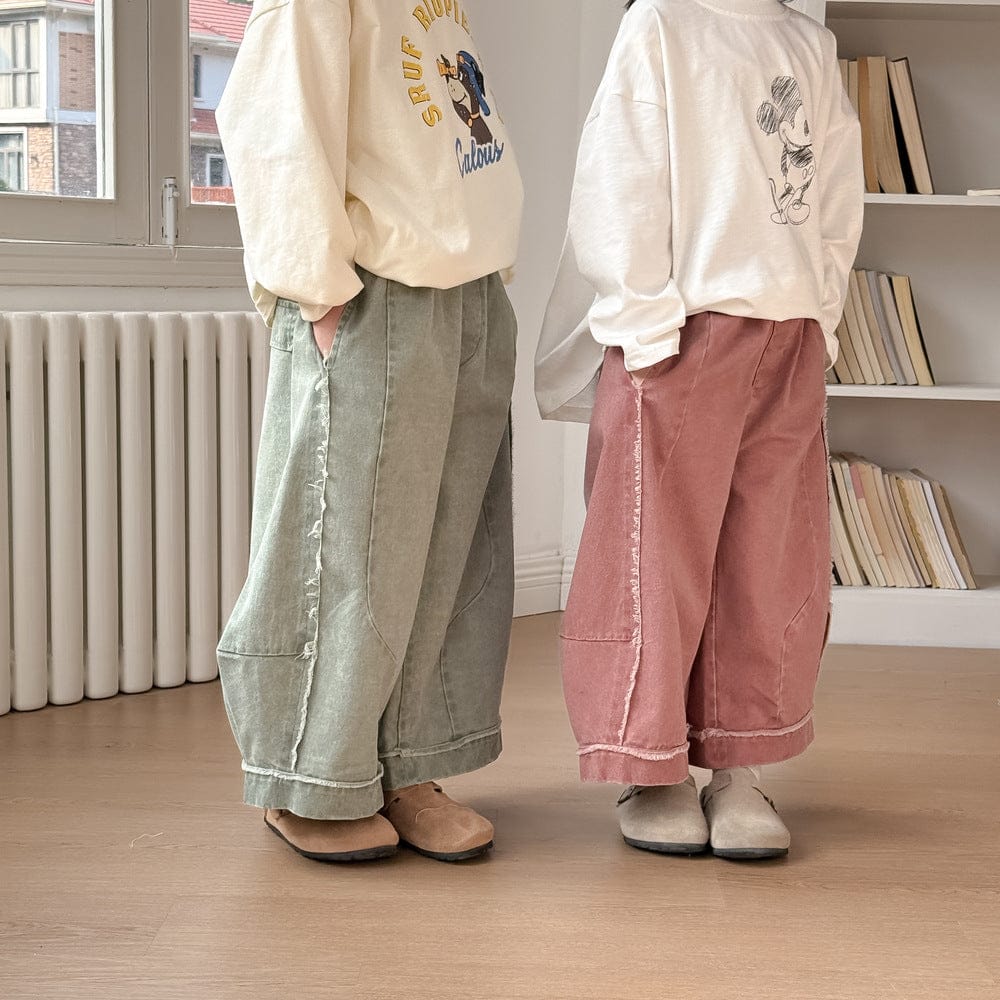 ロングパンツ・スウェットパンツ キッズパンツ カラーワイドルーズパンツ【mh0009111】