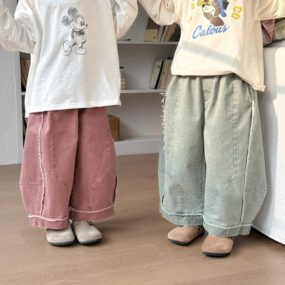 ロングパンツ・スウェットパンツ キッズパンツ カラーワイドルーズパンツ【mh0009111】