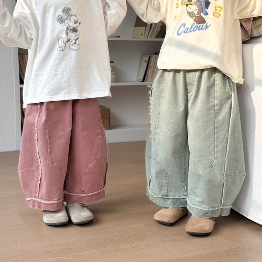 ロングパンツ・スウェットパンツ キッズパンツ カラーワイドルーズパンツ【mh0009111】