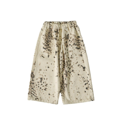 ロングパンツ・スウェットパンツ キッズパンツ レオパードプリントロングワイドルーズパンツ【mh0009127】