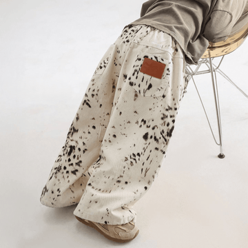 ロングパンツ・スウェットパンツ キッズパンツ レオパードプリントロングワイドルーズパンツ【mh0009127】