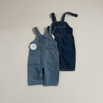 オーバーオール ベビーオーバーオール ジッパーポケットデニムサスペンダーパンツ【mh0009160】