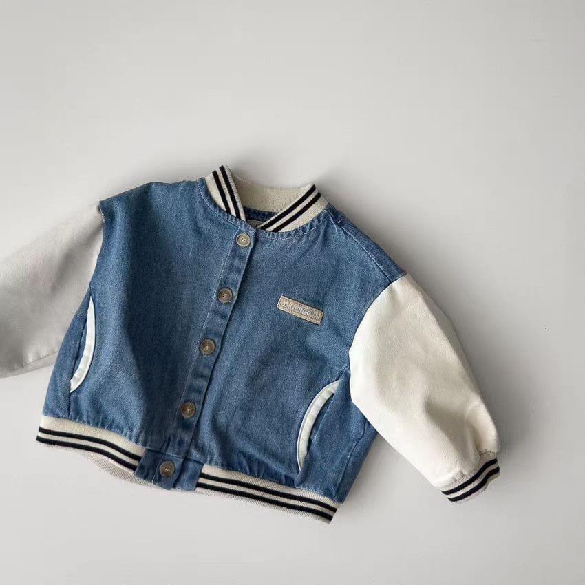 ショートコート・ジャケット・ジャンパー ベビーアウター デニムスタジアムジャケットブルゾンジャンパー【mh0009168】