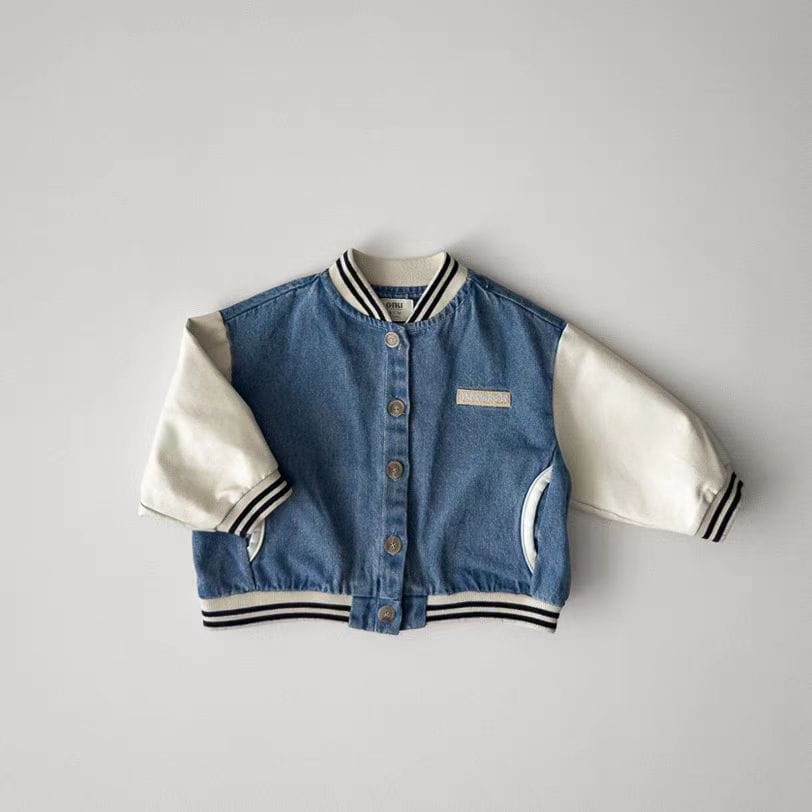ショートコート・ジャケット・ジャンパー ベビーアウター デニムスタジアムジャケットブルゾンジャンパー【mh0009168】