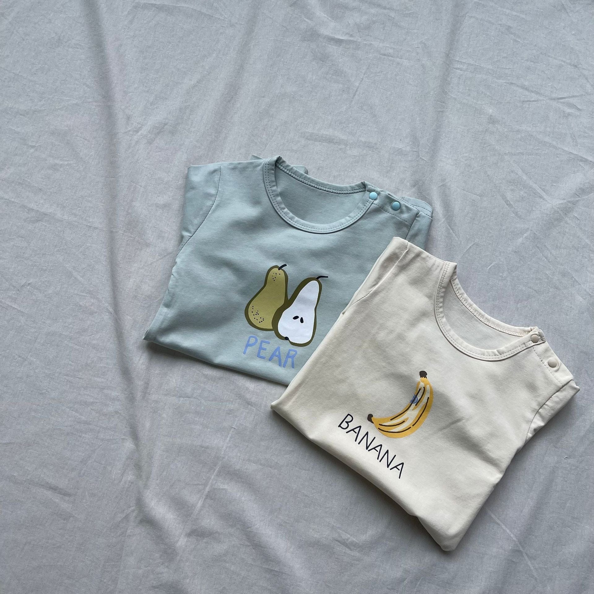 半袖ロンパース ベビーロンパース 梨/バナナプリント半袖ボディスーツ【mh0009169】