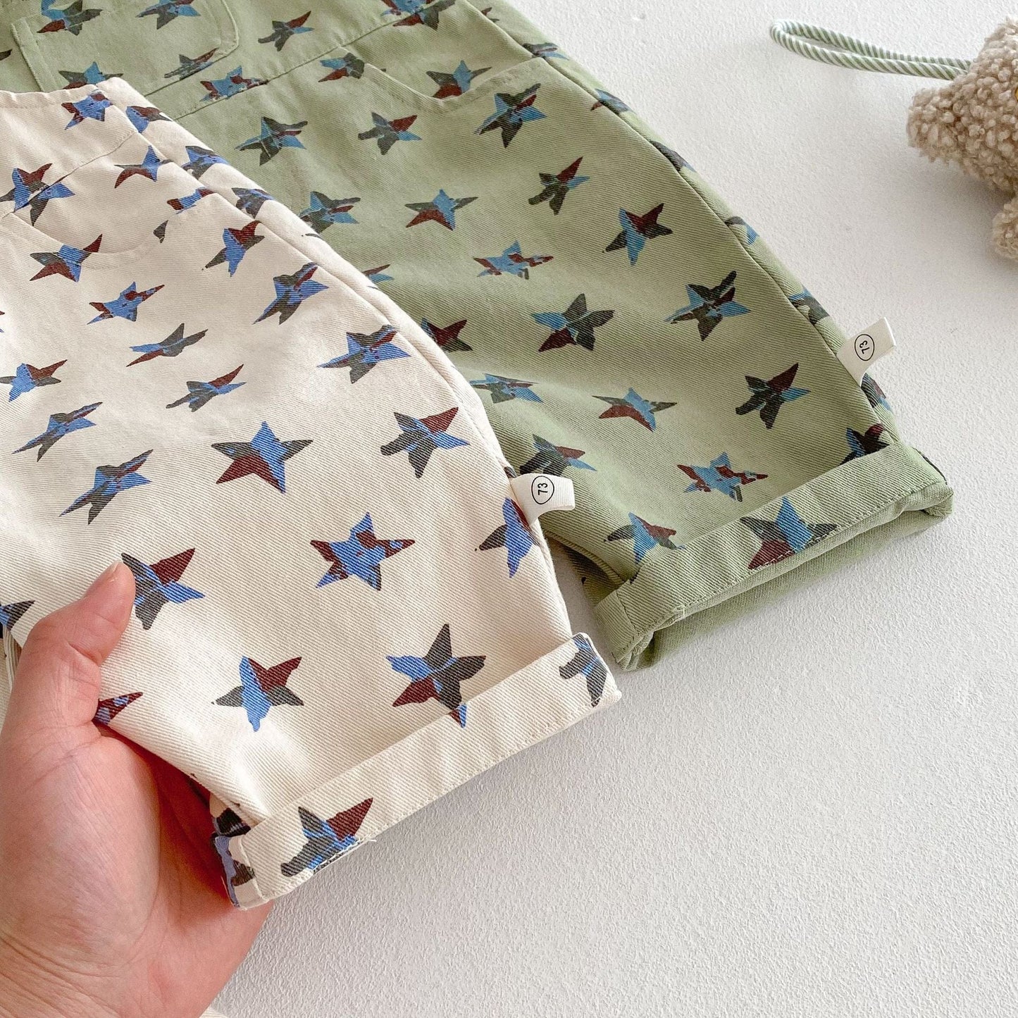 オーバーオール ベビーキッズオーバーオール スター星プリントサスペンダーサロペットパンツ【mh0009188】