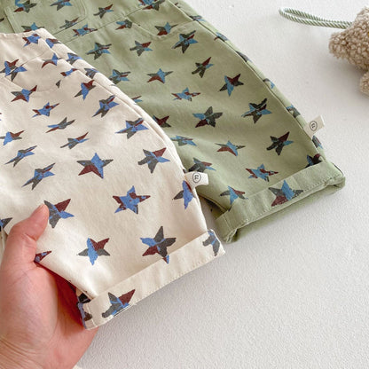 オーバーオール ベビーキッズオーバーオール スター星プリントサスペンダーサロペットパンツ【mh0009188】