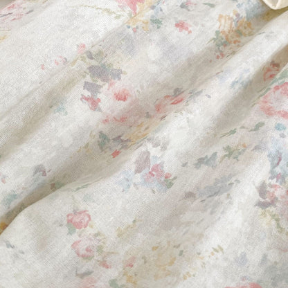 長袖ロンパース ベビーロンパース帽子セット フラワープリントフリル長袖ボディスーツ+フリルボンネットセット【mh0009200】