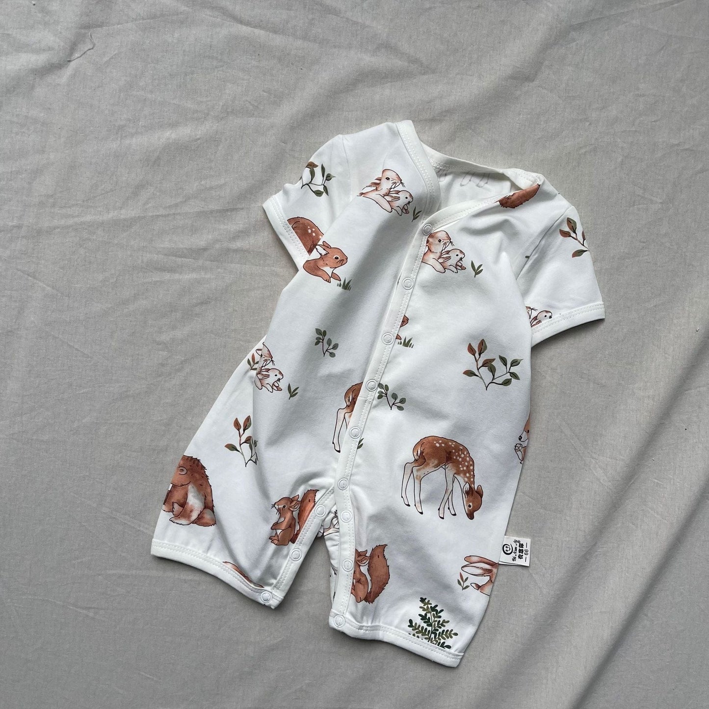 半袖ロンパース アニマルプリント半袖ベビーロンパースジャンプスーツ【mh0009271】