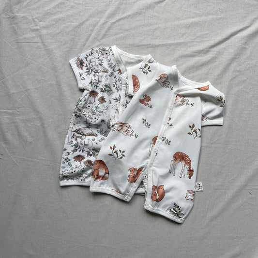 半袖ロンパース アニマルプリント半袖ベビーロンパースジャンプスーツ【mh0009271】