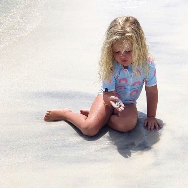 ベビー用水着 ガールズ水着 半袖ワンピーススイムウェア ラッシュガード【mh0009282】