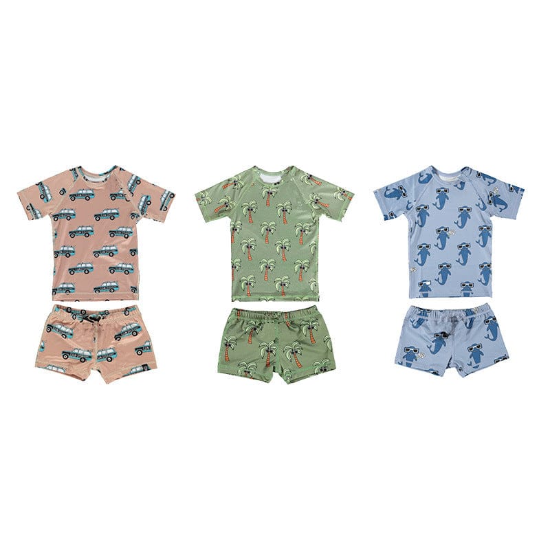 ベビー用水着 ボーイズ水着 半袖セパレートスイムウェア ラッシュガード【mh0009283】