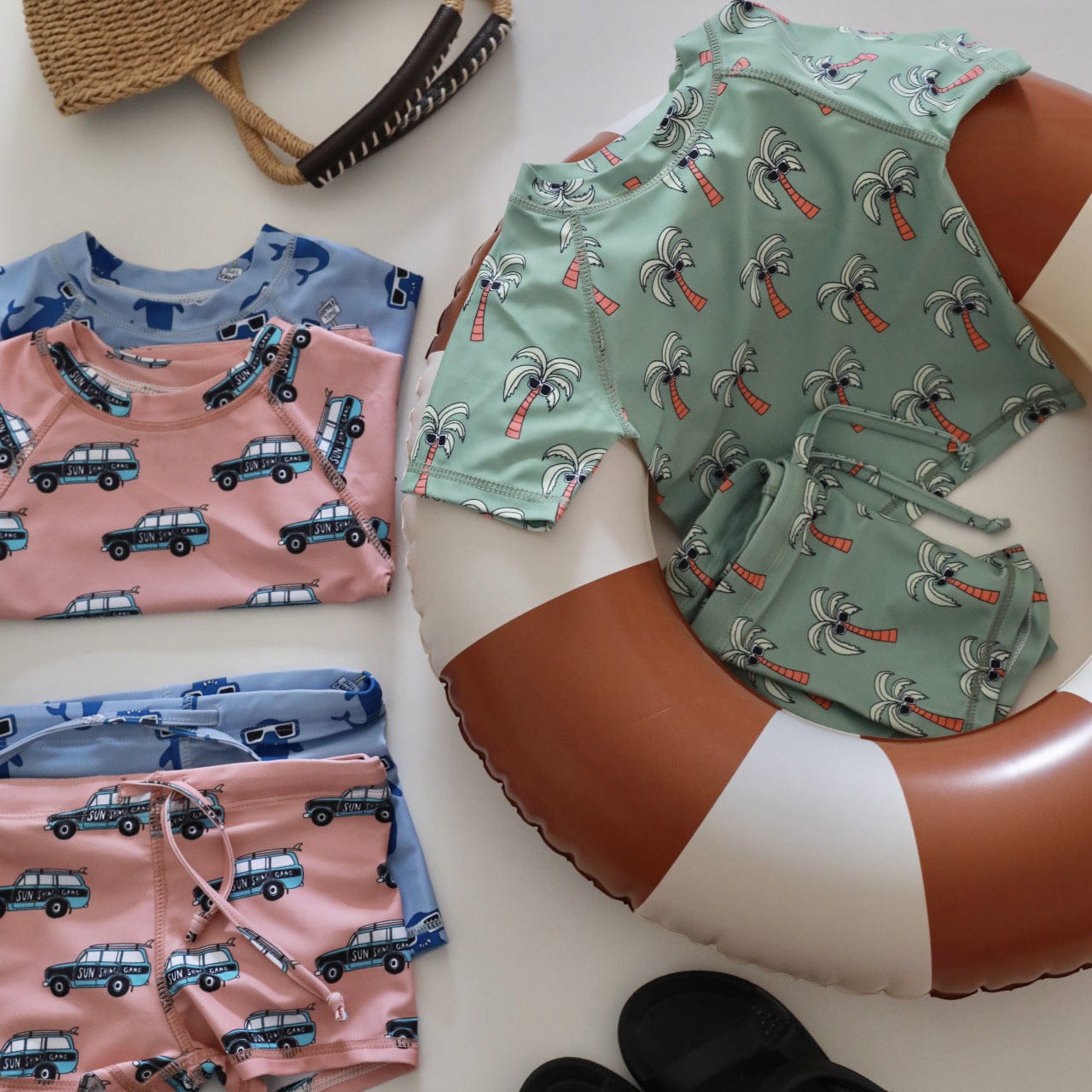 ベビー用水着 ボーイズ水着 半袖セパレートスイムウェア ラッシュガード【mh0009283】