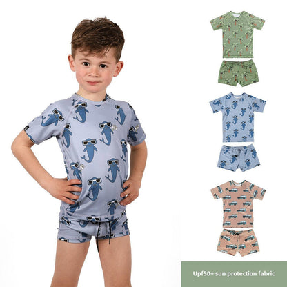 ベビー用水着 ボーイズ水着 半袖セパレートスイムウェア ラッシュガード【mh0009283】