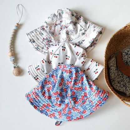 ベビー用水着 ガールズサンハット帽子 スイムキャップ日除けバケットハット【mh0009285】