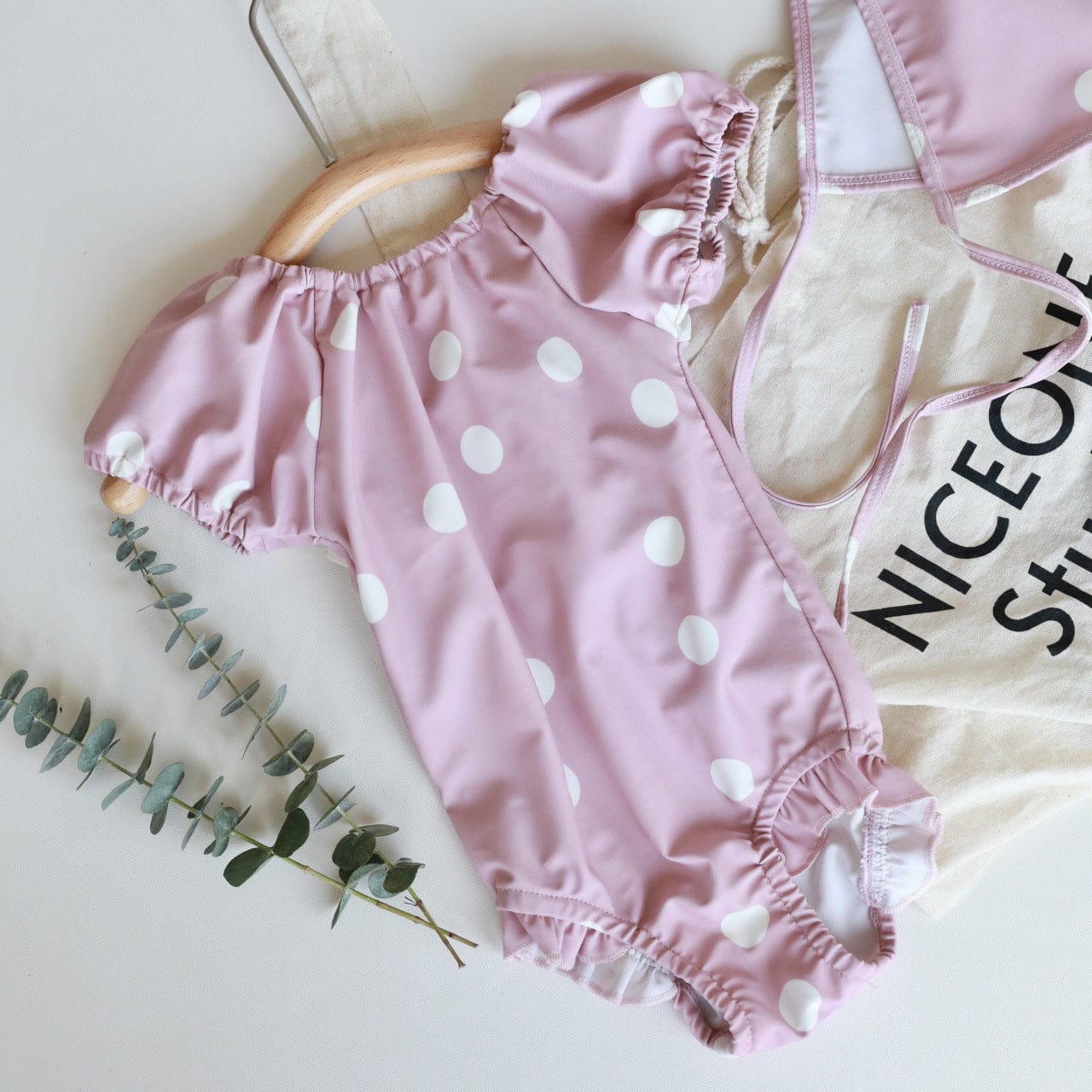 ベビー用水着 ガールズ水着 半袖パフスリーブワンピーススイムウェア ラッシュガード【mh0009287】