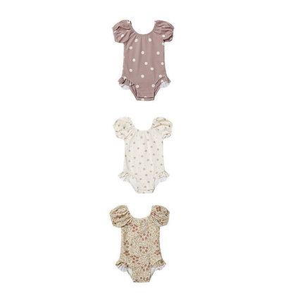 ベビー用水着 ガールズ水着 半袖パフスリーブワンピーススイムウェア ラッシュガード【mh0009287】