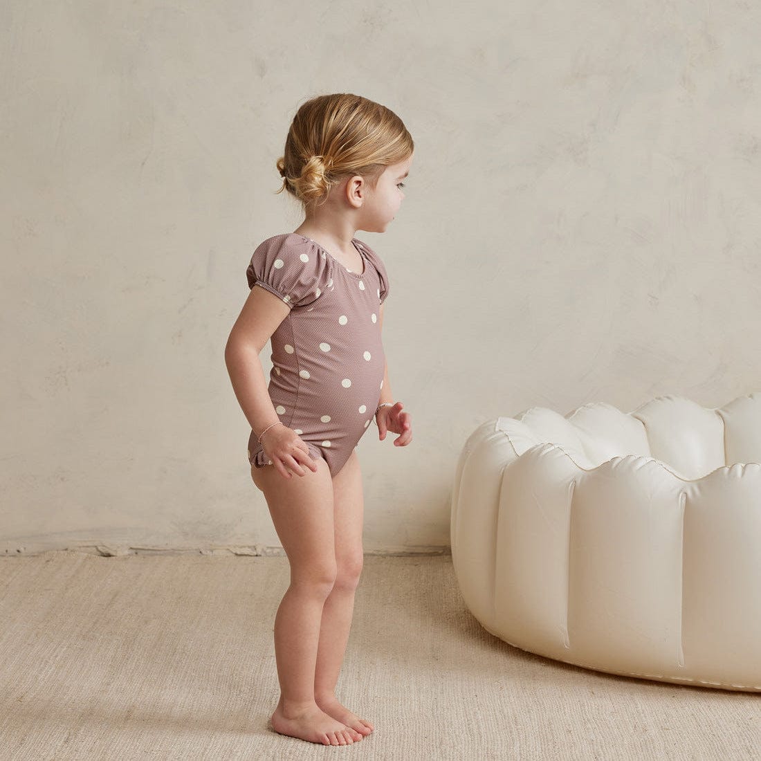 ベビー用水着 ガールズ水着 半袖パフスリーブワンピーススイムウェア ラッシュガード【mh0009287】